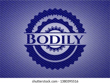 Bodily badge with denim texture