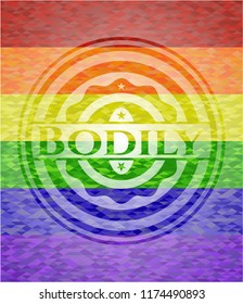 Bodily lgbt colors emblem 