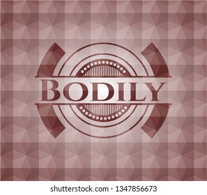 Bodily red emblem with geometric pattern. Seamless.