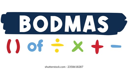 
Bodmas Symbols vector illustration isolated