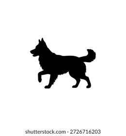 Diseño plano de Vector de icono de silueta Bodor collie.
