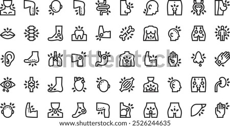 Body ache icons High-Quality Vector Icons Collection with Editable Stroke. Ideal for Professional and Creative Projects.