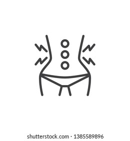 Body aches line icon. linear style sign for mobile concept and web design. Body pain outline vector icon. Symbol, logo illustration. Pixel perfect vector graphics
