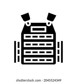 vector de icono de glifo de armadura de cuerpo. signo de la armadura del cuerpo. símbolo de contorno aislado ilustración negra