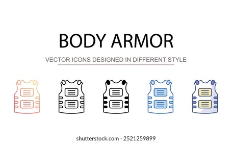 Body Armor icon design with white background stock illustration