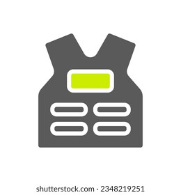 Cuerpo Armor icono gradiente color azul verde elemento militar vector ejército y símbolo perfecto.