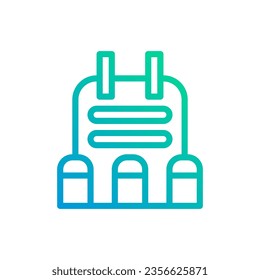 Body Armor icon gradient green blue colour military vector army element and symbol perfect.