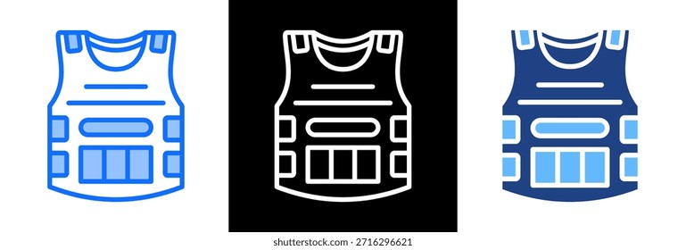 Ícone de armadura do corpo - Ilustração do vetor de estilo triplo