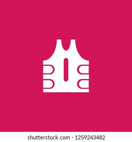 Body armor icon vector. Body armor sign on pink background. Body armor icon for web and app