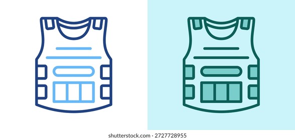 Body Armor Icon whitegreen Vector Illustration