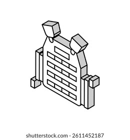 body armor isometric icon vector. body armor sign. isolated symbol illustration