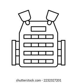 Vektorgrafik der Körperpanzerlinie. Körperpanzerzeichen. isoliertes Kontursymbol