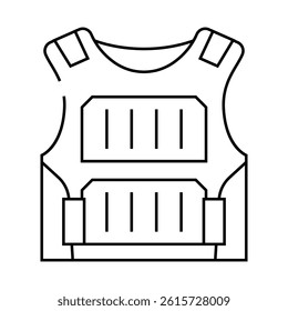 body armor line icon vector. body armor sign. isolated contour symbol black illustration
