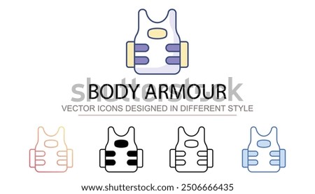 Body Armour icon design with white background stock illustration