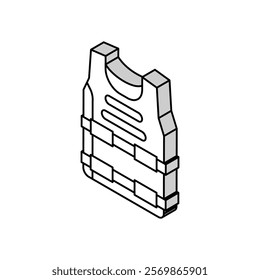 body armour protect isometric icon vector. body armour protect sign. isolated symbol illustration