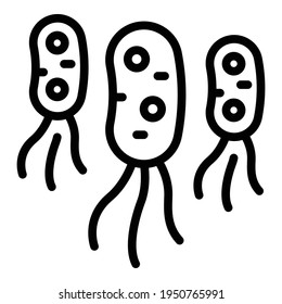 Body bacteria icon. Outline body bacteria vector icon for web design isolated on white background