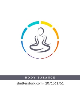 Body Balance of Fitness and Wellness Vector Logo Design Template Element