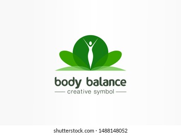 Body balance, nutrition, beauty girl silhouette creative symbol concept. Healthcare, spa abstract business logo idea. Slim woman body icon. Corporate identity logotype, company graphic design tamplate