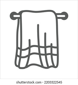 Body Bath Towel simple line icon