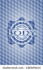 Body blue polygonal badge. Vector Illustration. Detailed.