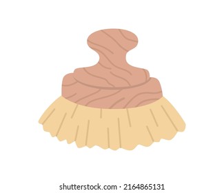 Pincel corporal para baño o ducha aislado en blanco.