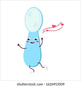 Body brush. Cute cartoon character happy, joyful. Cartoon, comic, animation. Vector graphics. For advertising, children's decor, packaging, brochures