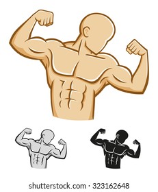 Body builder athlete figure vector illustration