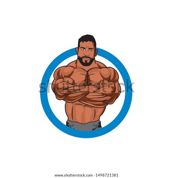 Body Builder Black Logo Vector Format Stock Vector (Royalty Free ...