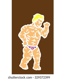 Body builder cartoon