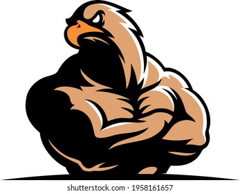 Body Builder Character with Eagle Head