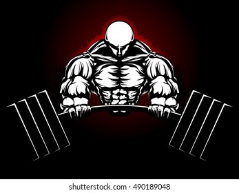 Body builder detailed vector graphic.