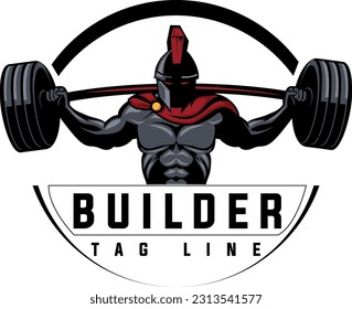 body builder with dumbull detailing