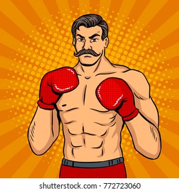 Body Builder Guy Is Making Selfie In The Mirror Pop Art Retro Vector Illustration. Comic Book Style Imitation.