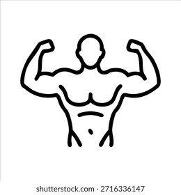 Body Builder gym freaks vector logo outline in white background