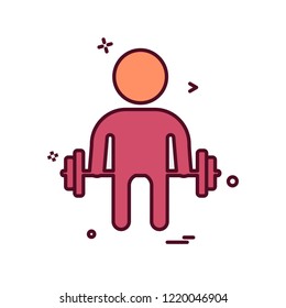 Body builder icon design vector 