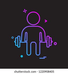 Body builder icon design vector 