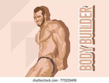 Body builder illustration vector - no reference used 