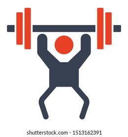 Body Builder Lifting the Weight Dumbbell Vector Icon Design