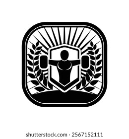 Body builder logo icon vector illustration