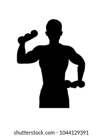 Body builder silhouette vector