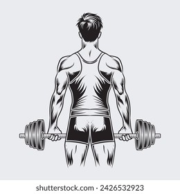 Body Builder Vector graphic, Gym Fitness Symbol