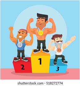 body builder winner illustration design