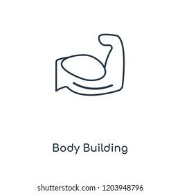 Body Building concept line icon. Linear Body Building concept outline symbol design. This simple element illustration can be used for web and mobile UI/UX.