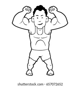 Body building and gym cartoon