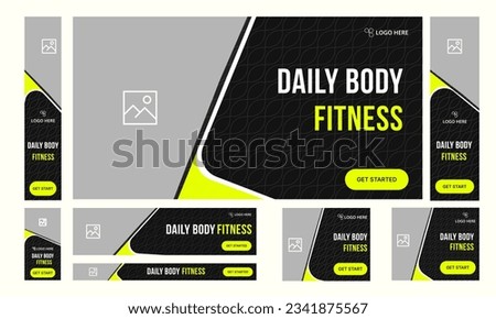 
Body building gym and fitness social media posts design, premium web banner vector eps 10 file format