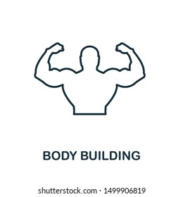 Body Building icon. Thin outline style design from fitness icons collection. Creative Body Building icon for web design, apps, software, print usage.