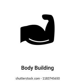 Body Building icon vector isolated on white background, logo concept of Body Building sign on transparent background, filled black symbol