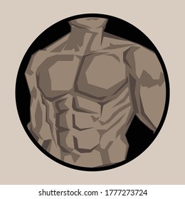 body building illustration with vector art style you can used for your shirt or logo brand