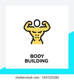 BODY BUILDING LINE ICON SET