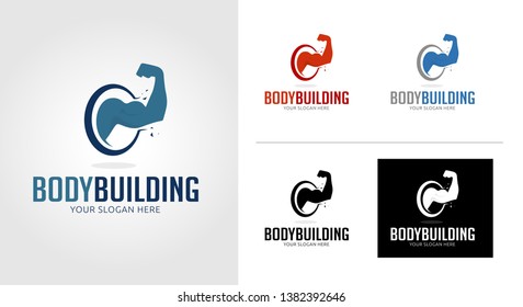 Body Building Logo Template Set